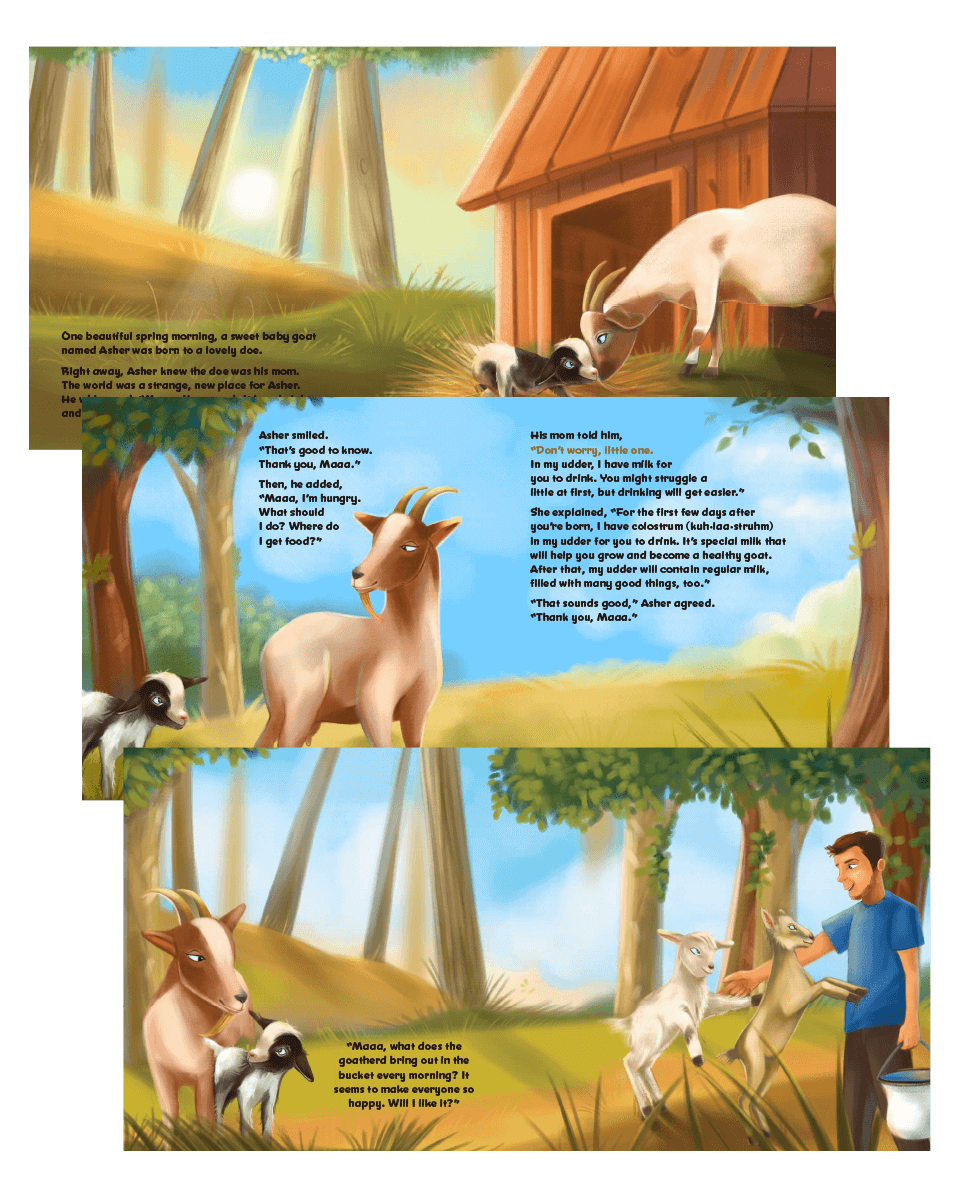 The Worried Little Goat Children's Book - 3 Interior Spreads